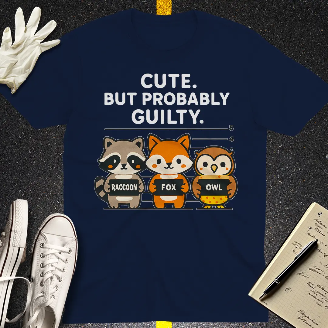Cute But Probably Guilty T-Shirt - Navy