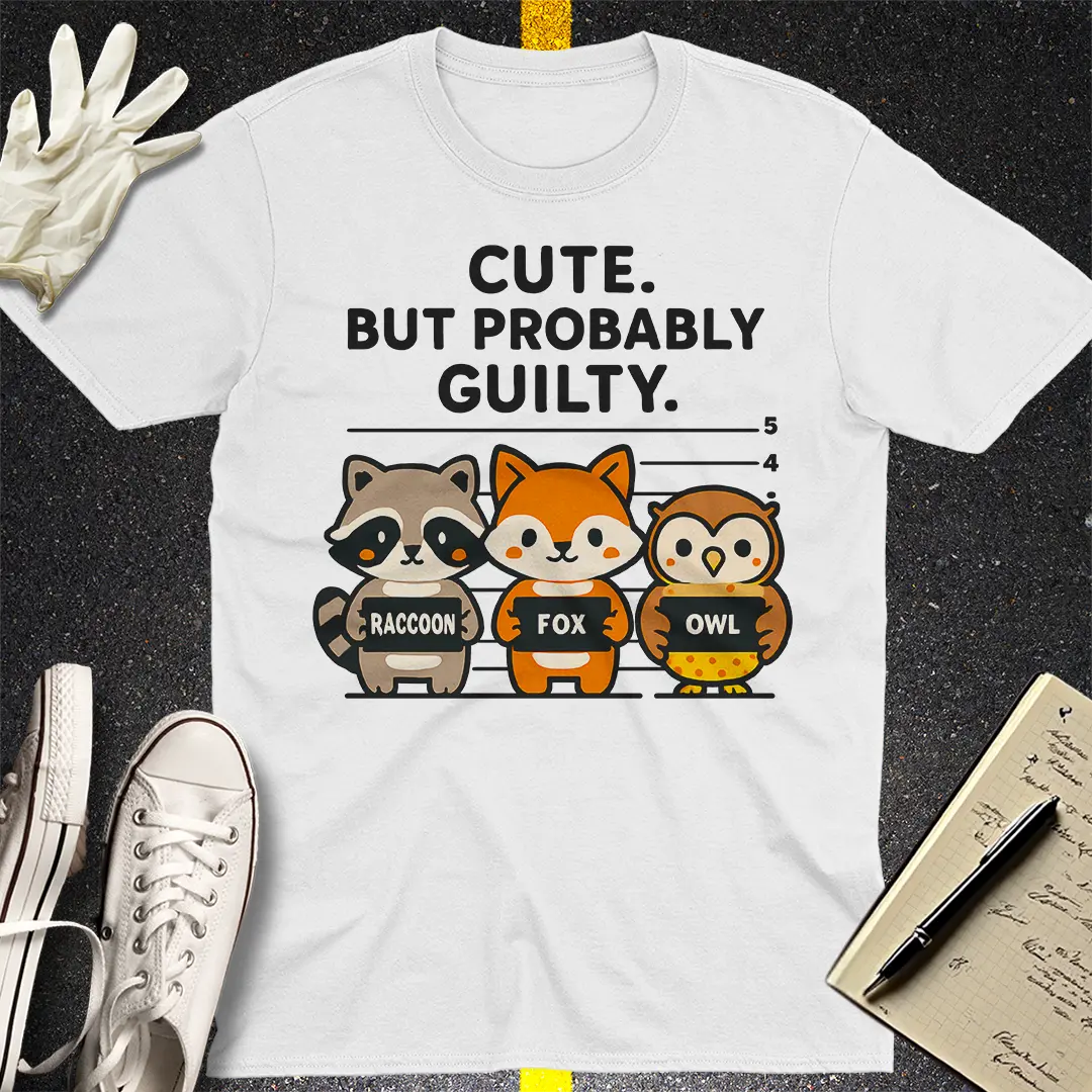 Cute But Probably Guilty T-Shirt - White