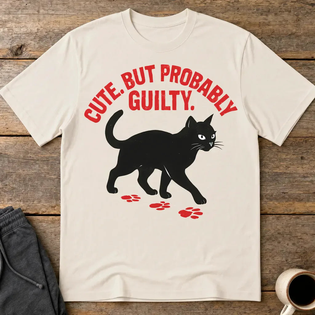 Cute But Probably Guilty T-Shirt - Ice Grey