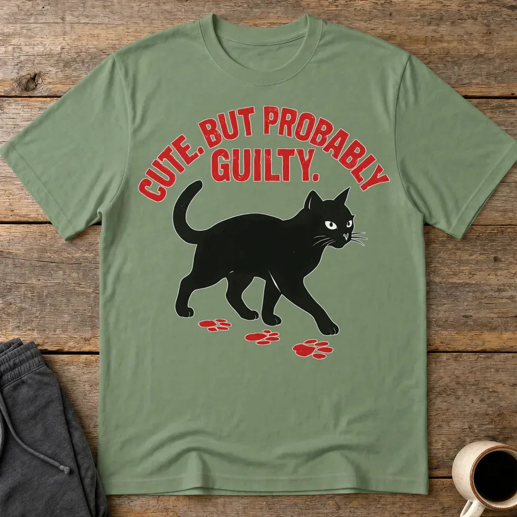 Cute But Probably Guilty T-Shirt - Military Green