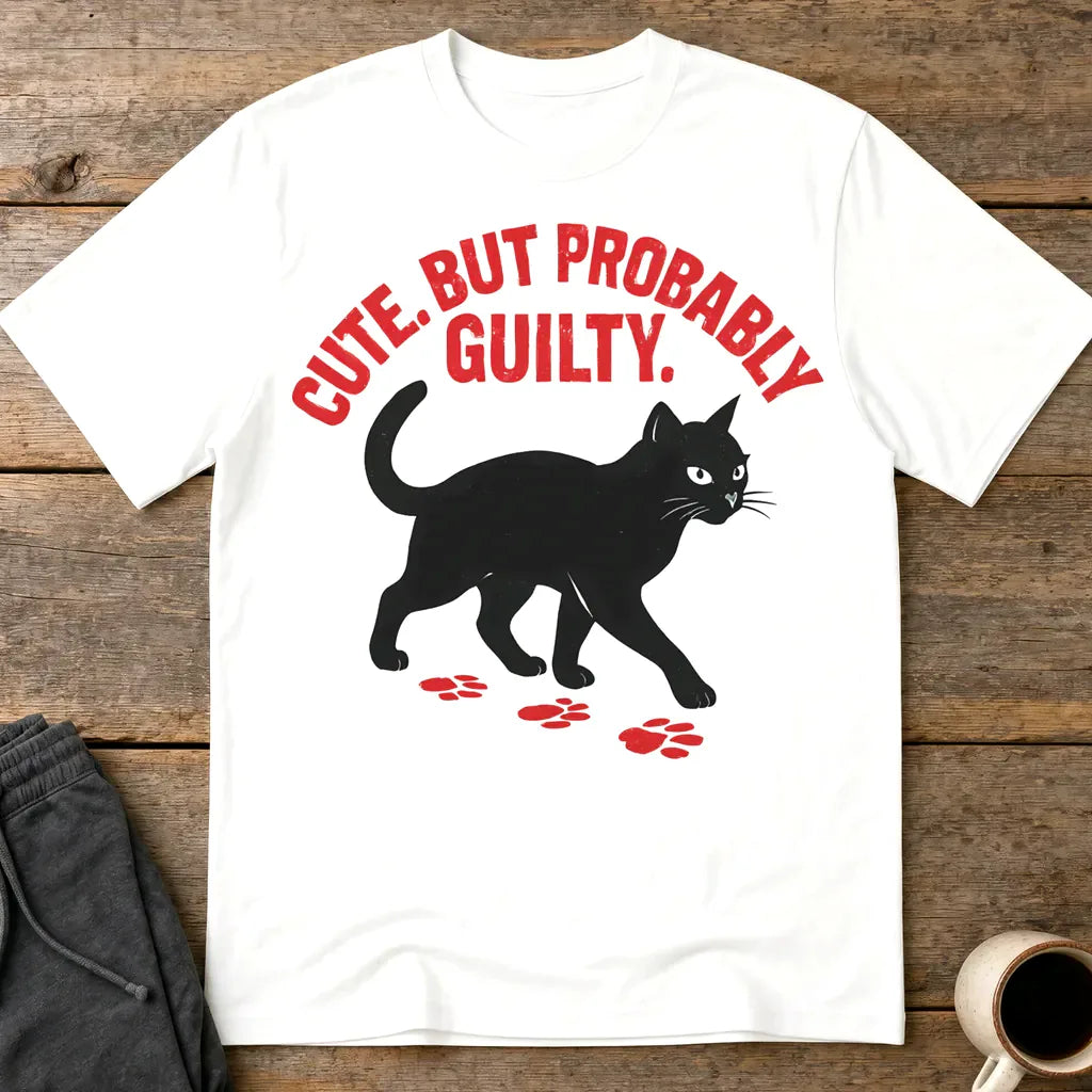Cute But Probably Guilty T-Shirt - White