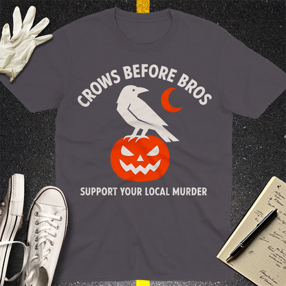 Crows Before Bros T-Shirt - Charcoal