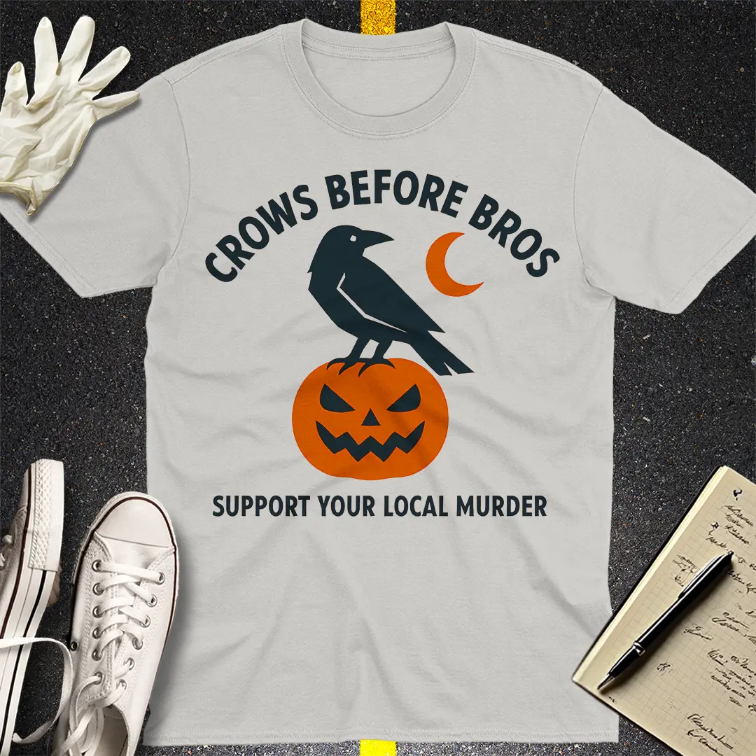 Crows Before Bros T-Shirt - Ice Grey