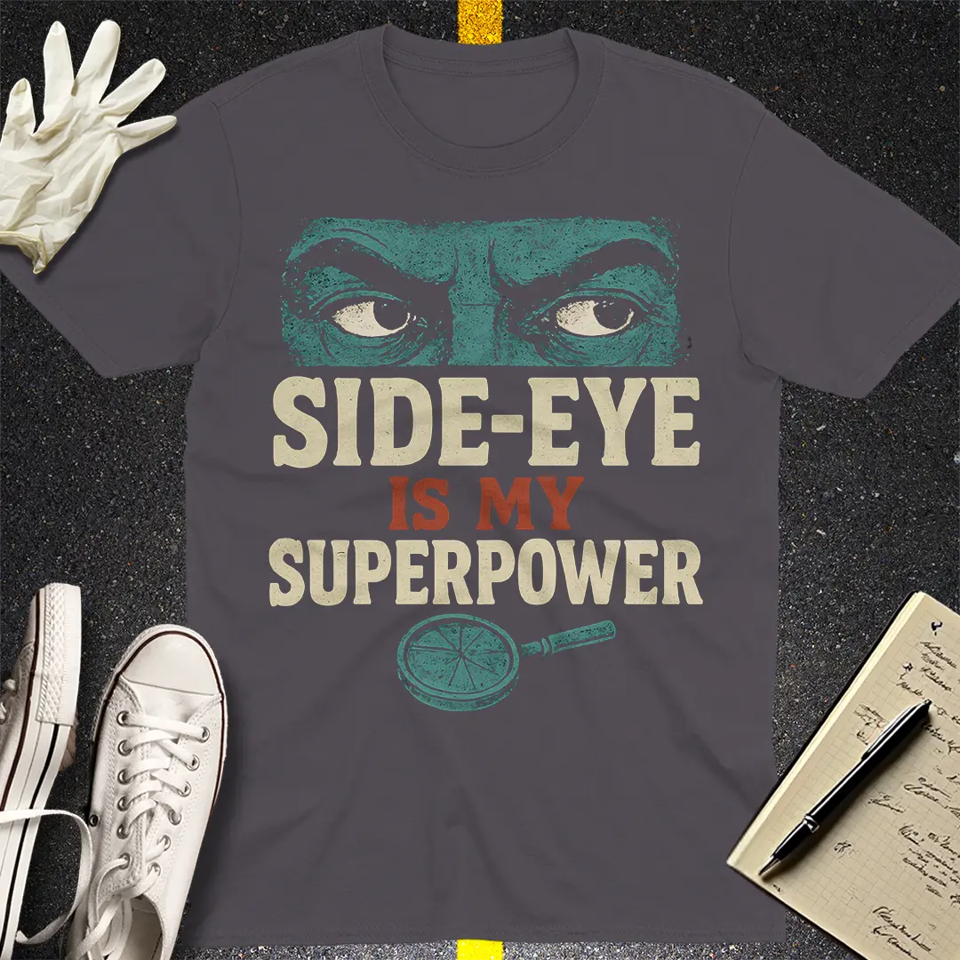 Side-Eye Superpower T-Shirt - Charcoal