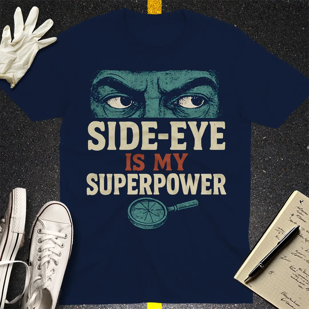 Side-Eye Superpower T-Shirt - Navy