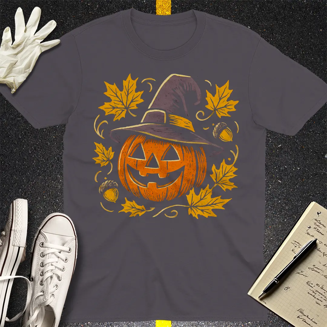 Pumpkin Witch Vibes T-Shirt - Charcoal