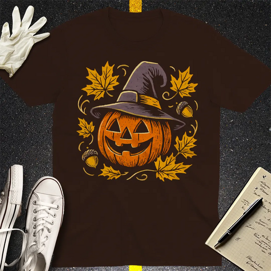 Pumpkin Witch Vibes T-Shirt - Dark Chocolate