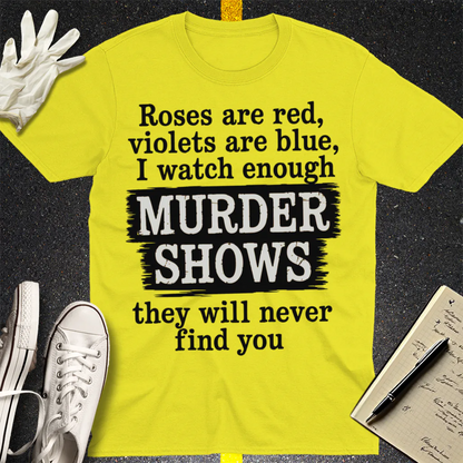 Murder Shows Poetry T-Shirt - Cornsilk