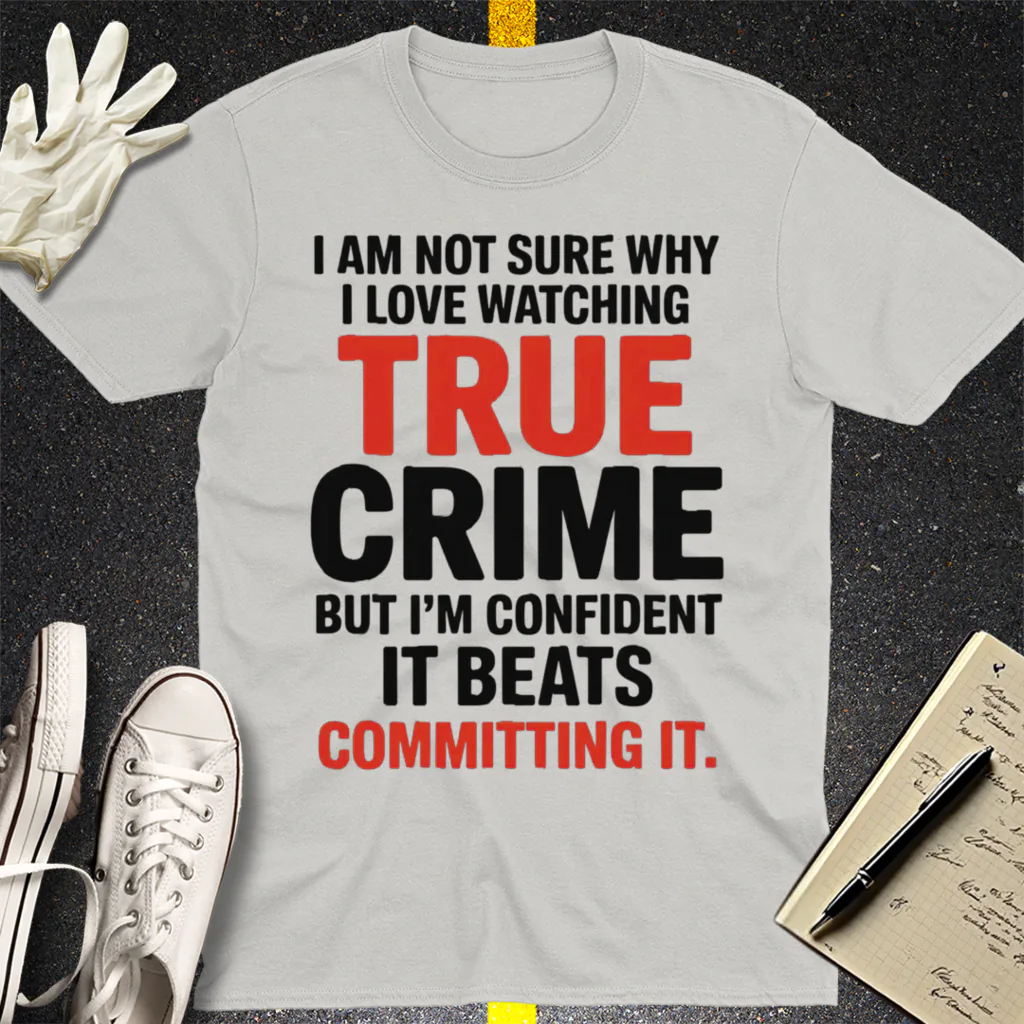 True Crime Obsession T-Shirt - Ice Grey