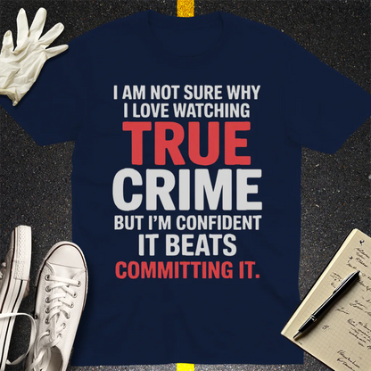 True Crime Obsession T-Shirt - Navy