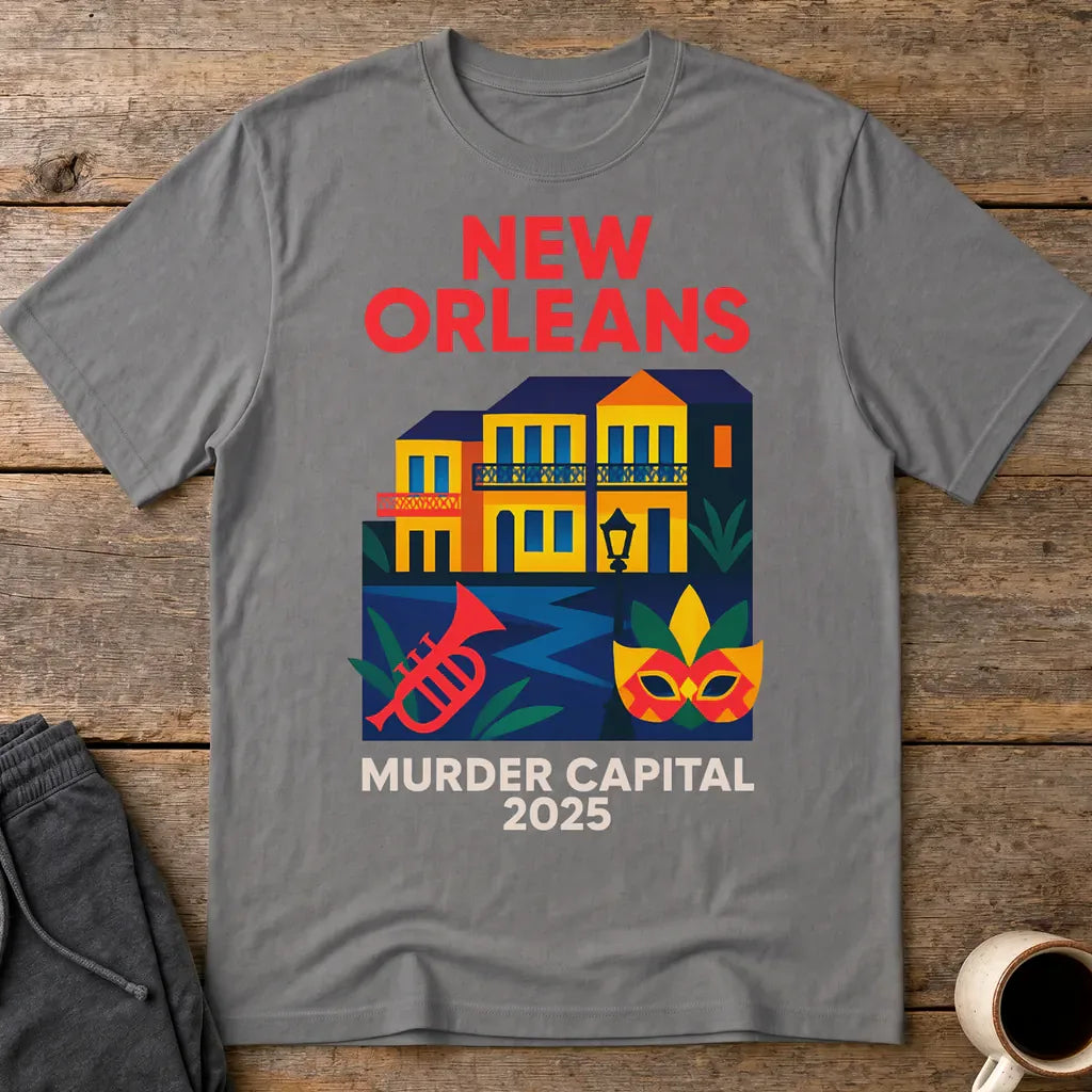New Orleans Murder Capital 2025 T-Shirt - Charcoal