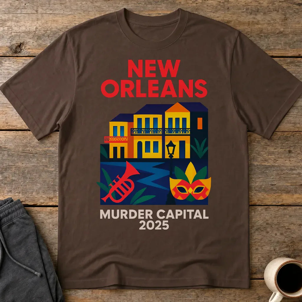 New Orleans Murder Capital 2025 T-Shirt - Dark Chocolate