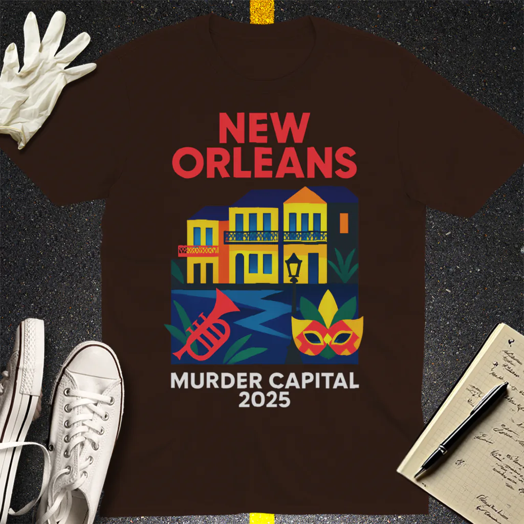 New Orleans Murder Capital 2025 T-Shirt - Dark Chocolate