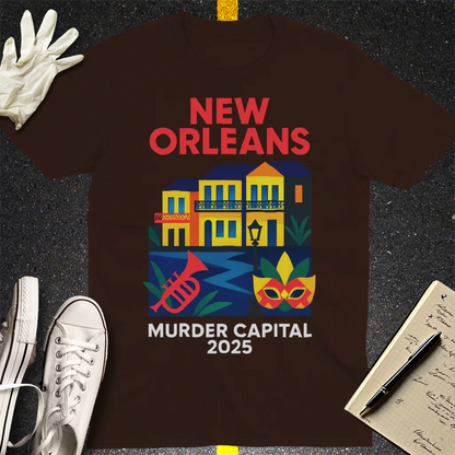 New Orleans Murder Capital 2025 T-Shirt - Dark Chocolate