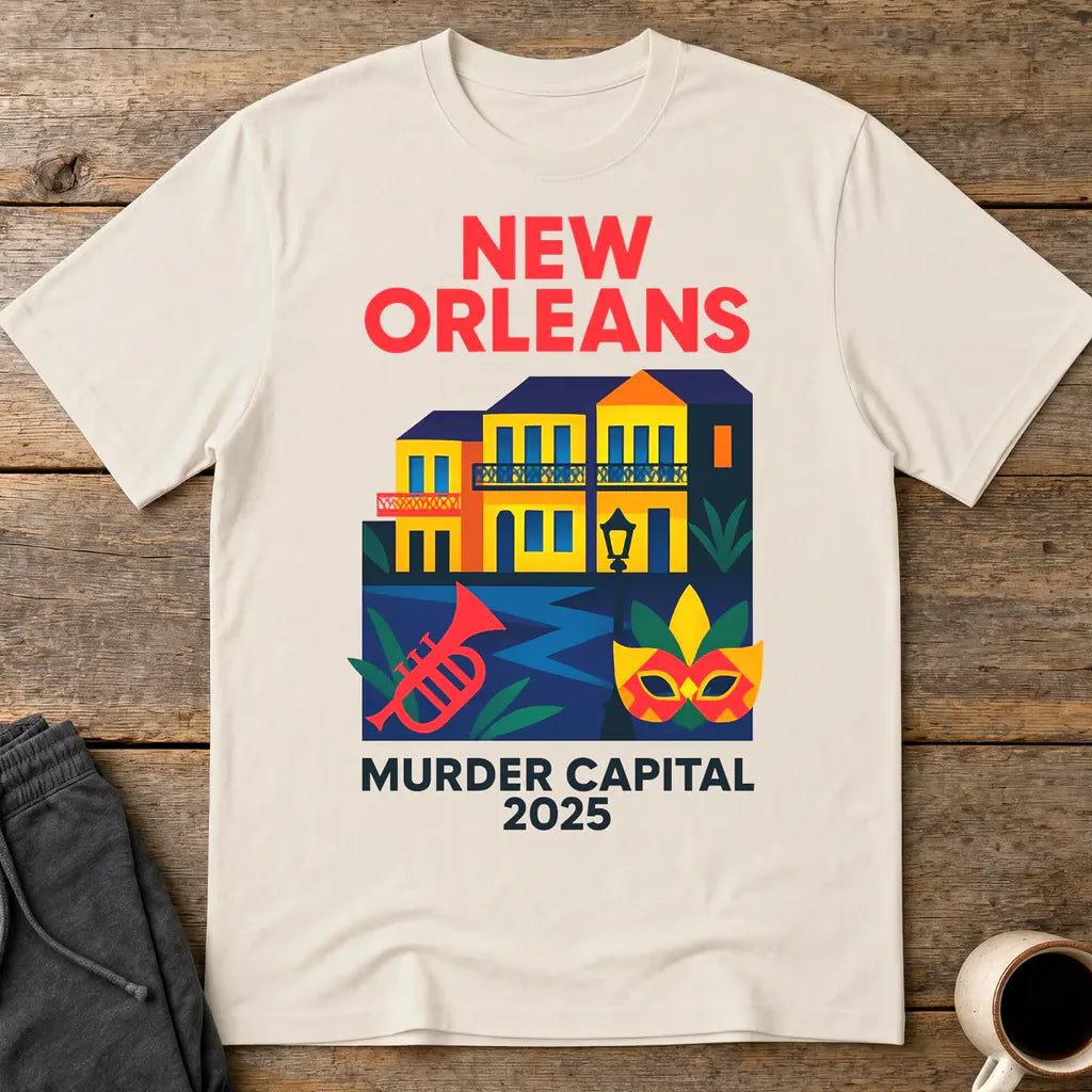 New Orleans Murder Capital 2025 T-Shirt - Ice Grey