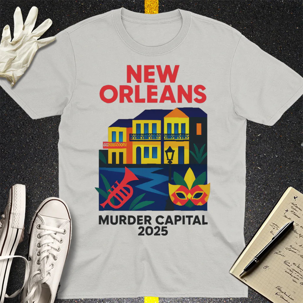 New Orleans Murder Capital 2025 T-Shirt - Ice Grey