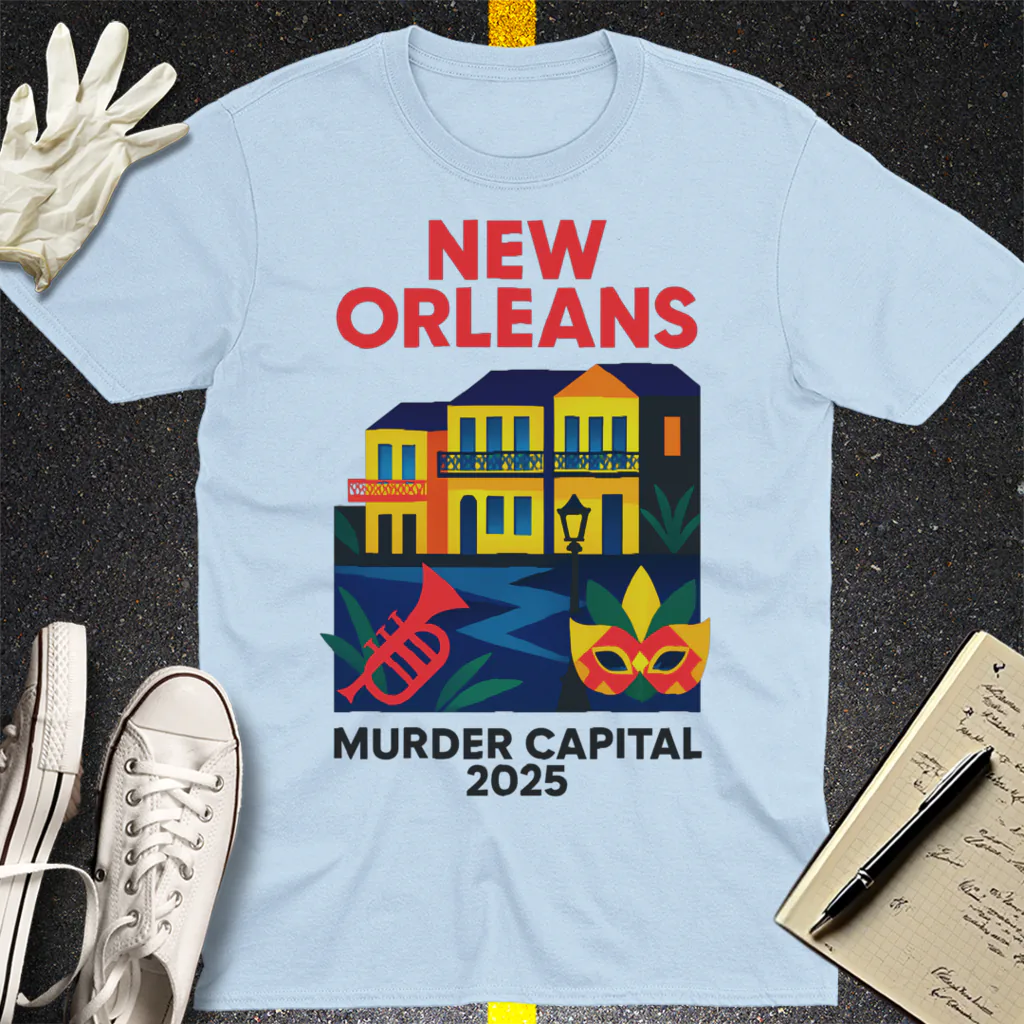 New Orleans Murder Capital 2025 T-Shirt - Light Blue