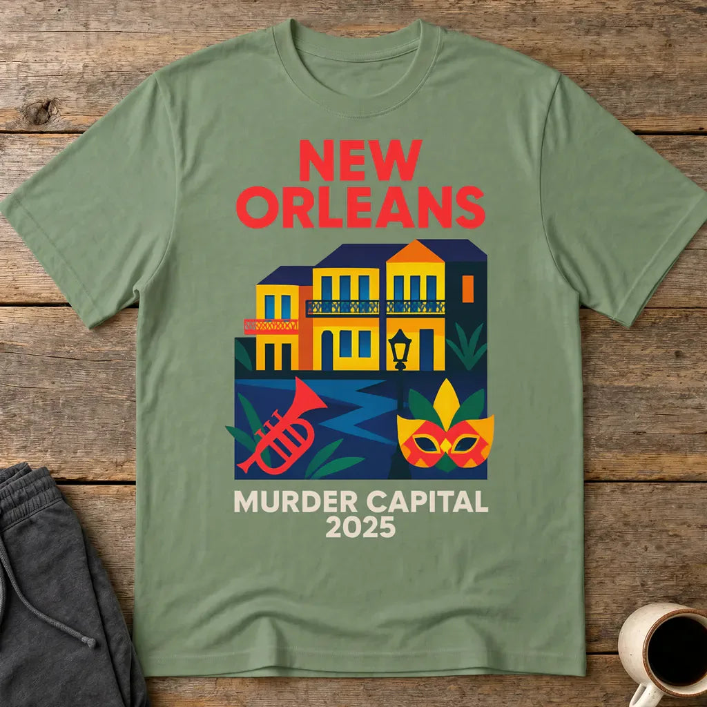 New Orleans Murder Capital 2025 T-Shirt - Military Green