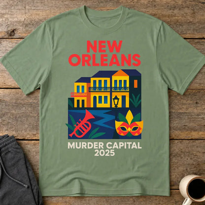 New Orleans Murder Capital 2025 T-Shirt - Military Green