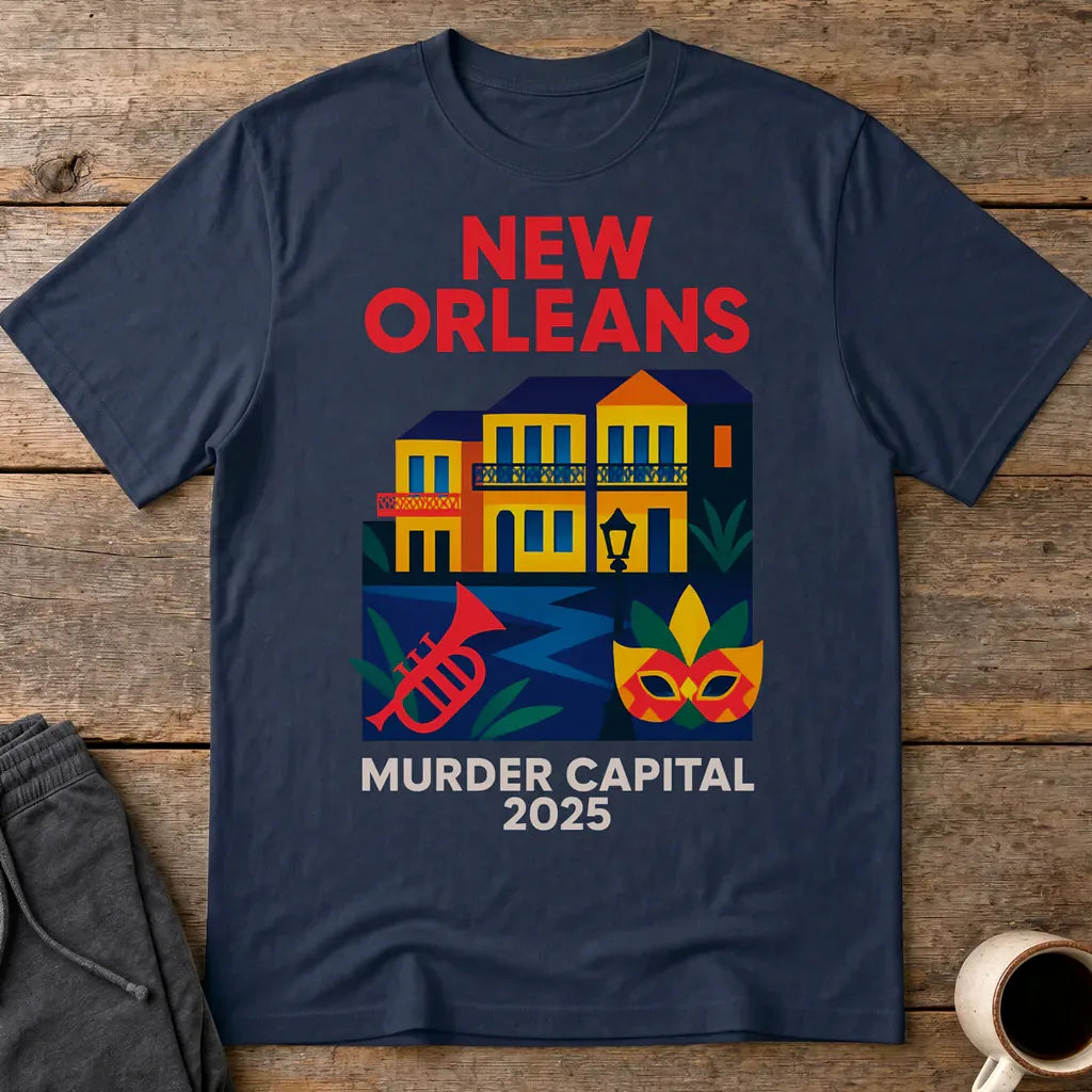 New Orleans Murder Capital 2025 T-Shirt - Navy