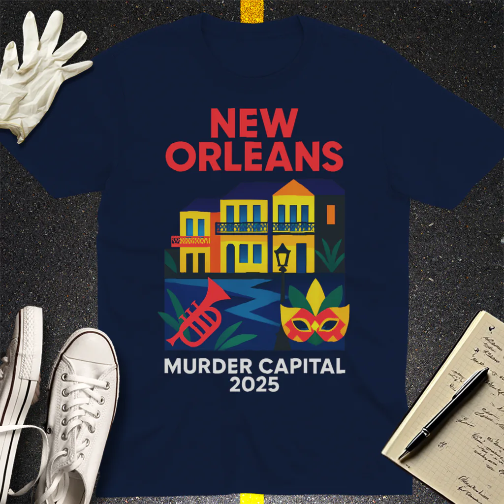 New Orleans Murder Capital 2025 T-Shirt - Navy