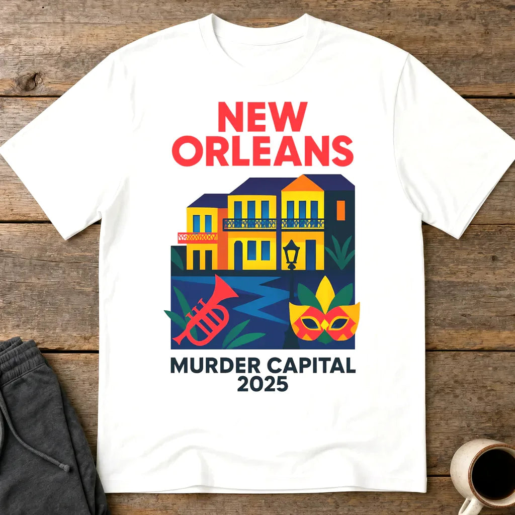 New Orleans Murder Capital 2025 T-Shirt - White