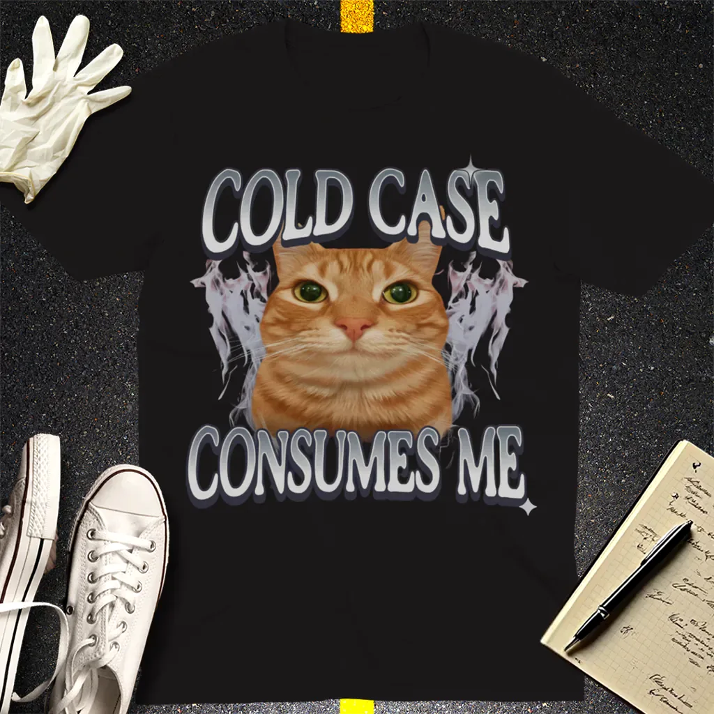 Cold Case Cat T-Shirt - Black