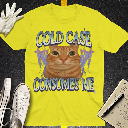 Cold Case Cat T-Shirt - Cornsilk