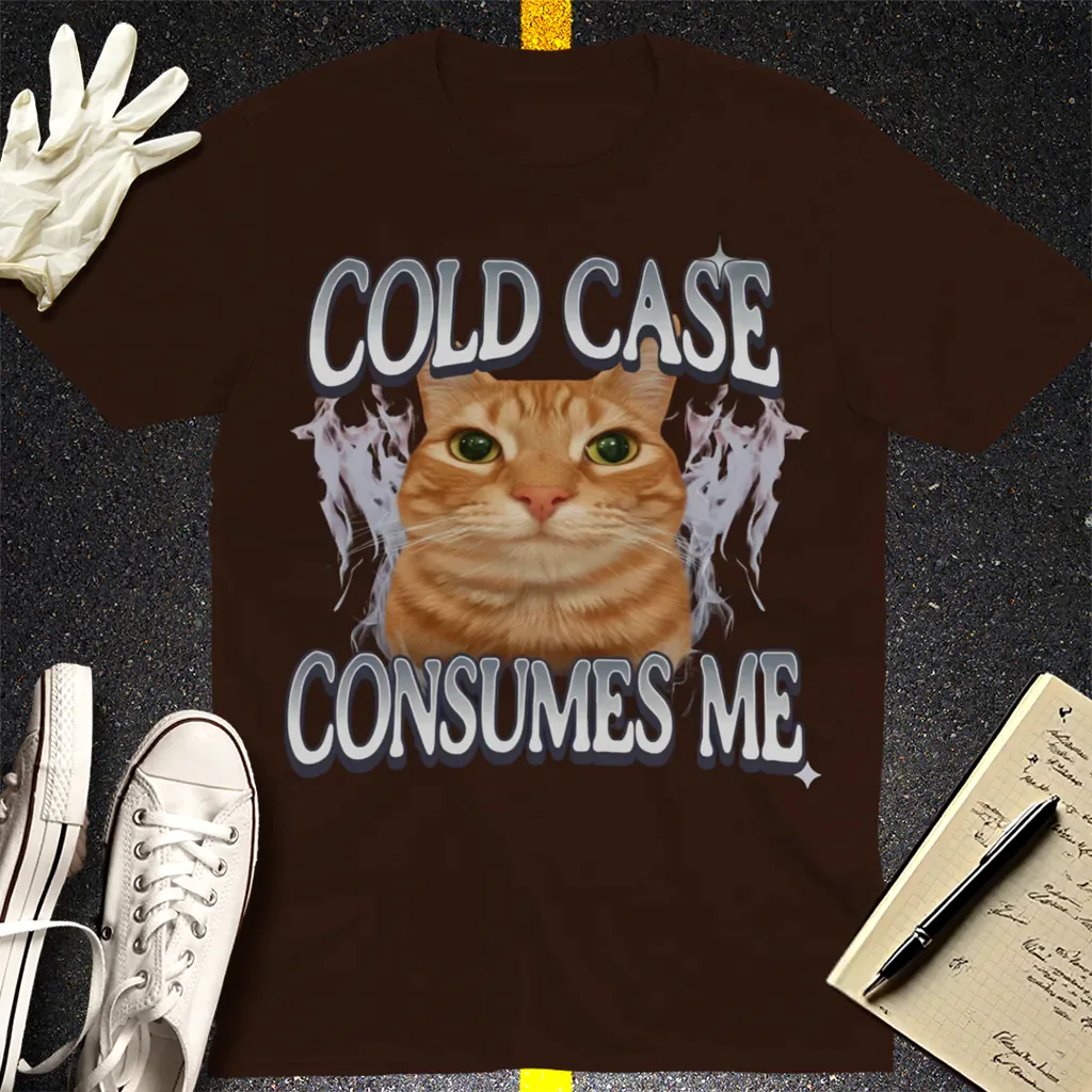 Cold Case Cat T-Shirt - Dark Chocolate