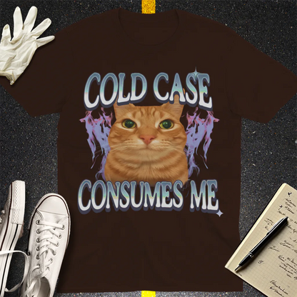 Cold Case Cat T-Shirt - Dark Chocolate