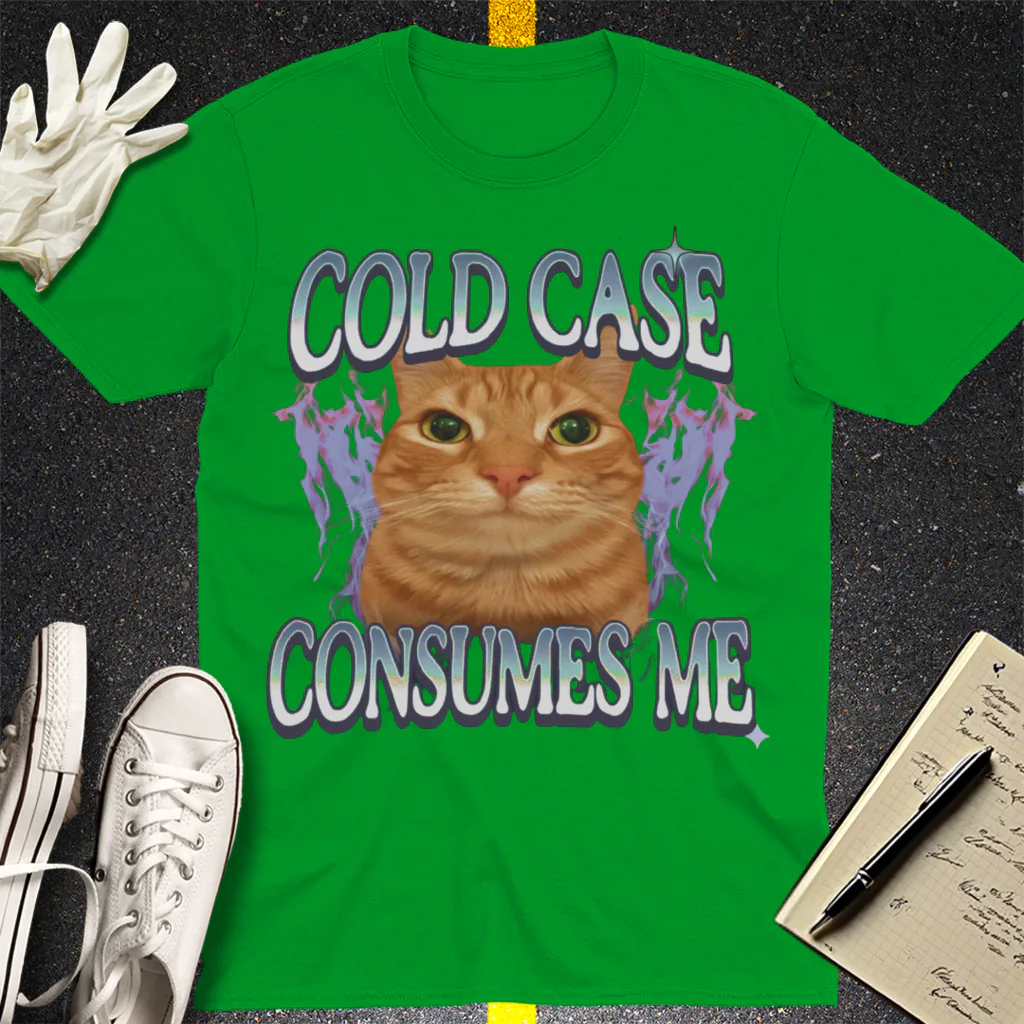 Cold Case Cat T-Shirt - Irish Green