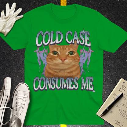 Cold Case Cat T-Shirt - Irish Green
