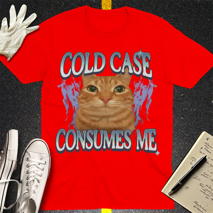 Cold Case Cat T-Shirt - Red