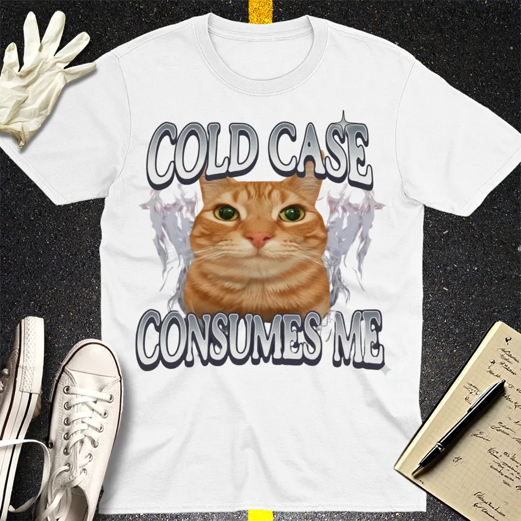 Cold Case Cat T-Shirt - White