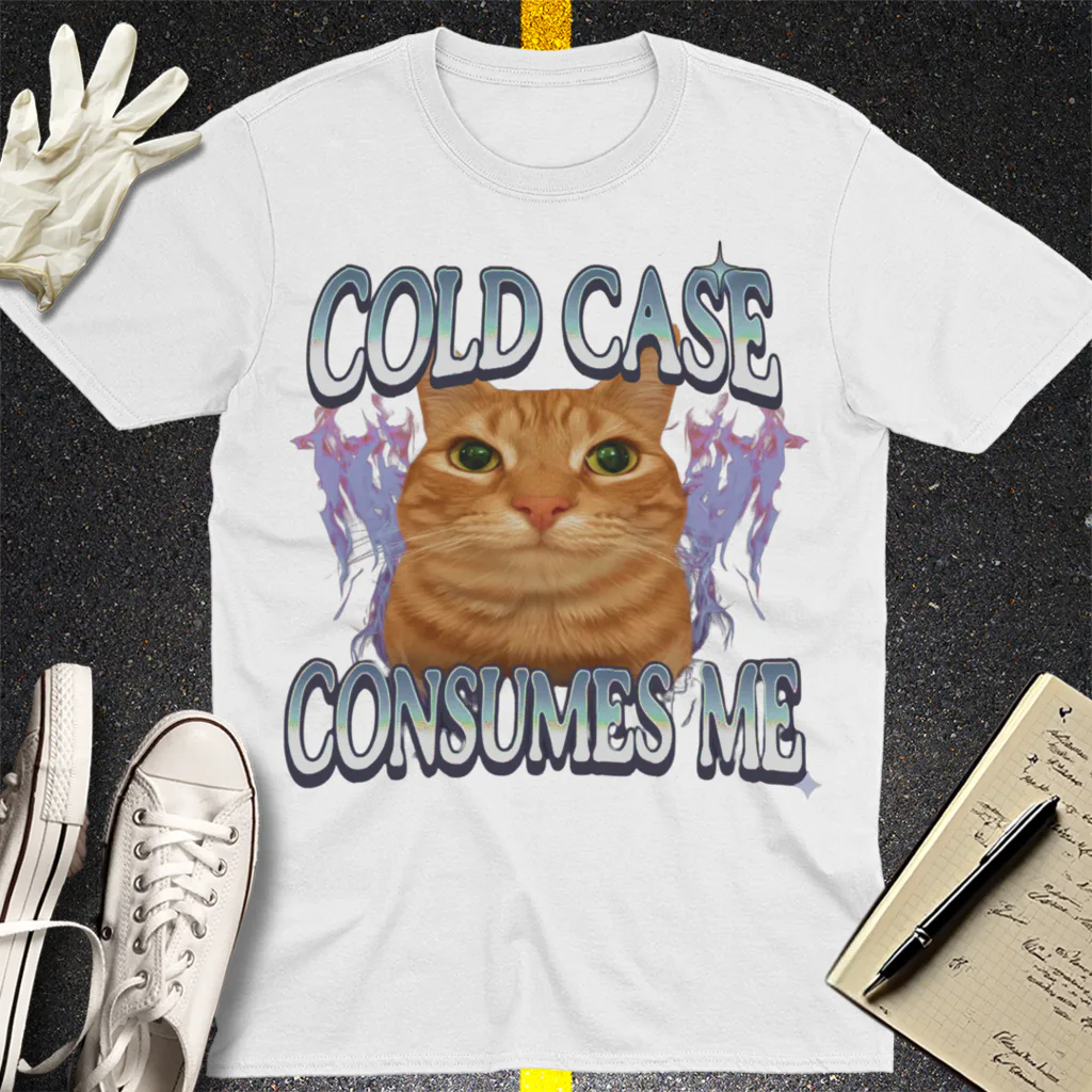 Cold Case Cat T-Shirt - White