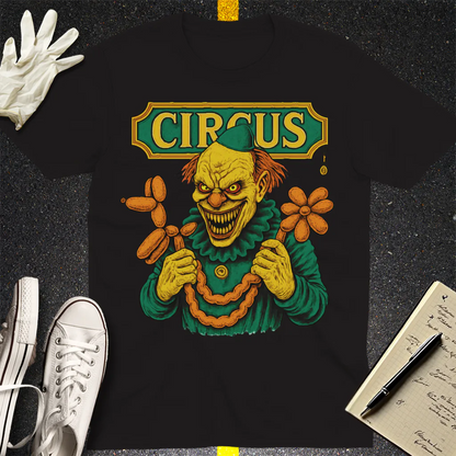 Creepy Circus Clown T-Shirt - Black