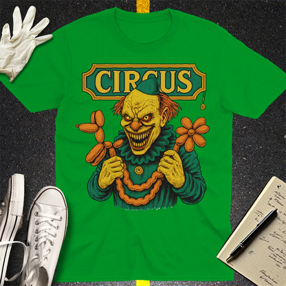 Creepy Circus Clown T-Shirt - Irish Green