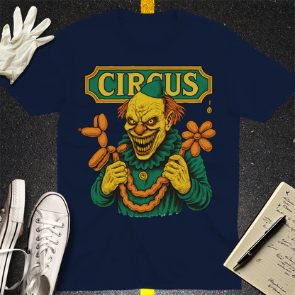 Creepy Circus Clown T-Shirt - Navy