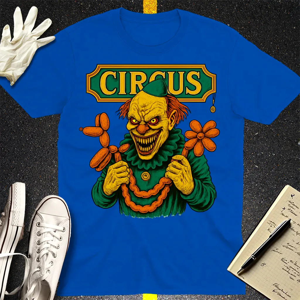 Creepy Circus Clown T-Shirt - Royal