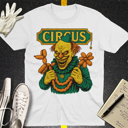 Creepy Circus Clown T-Shirt - White