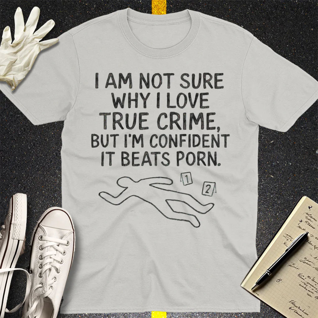 True Crime Addiction T-Shirt - Ice Grey