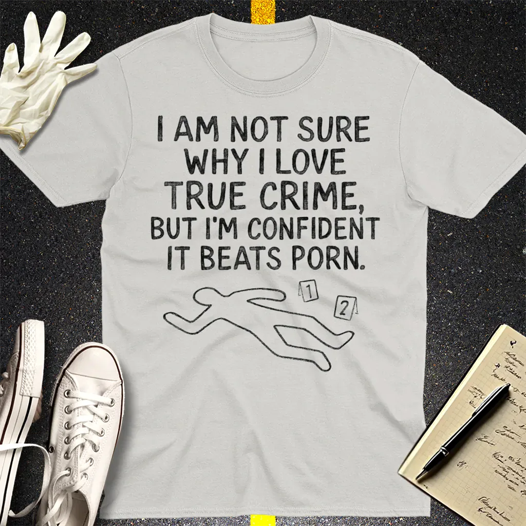 True Crime Addiction T-Shirt - Ice Grey