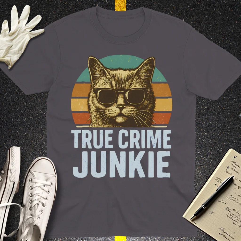 True Crime Junkie T-Shirt - Charcoal