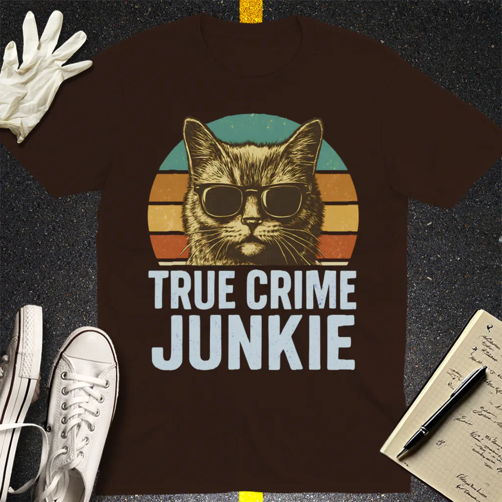 True Crime Junkie T-Shirt - Dark Chocolate