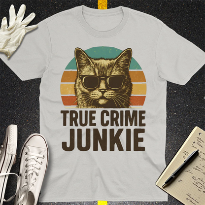 True Crime Junkie T-Shirt - Ice Grey