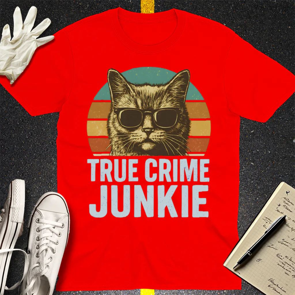 True Crime Junkie T-Shirt - Red