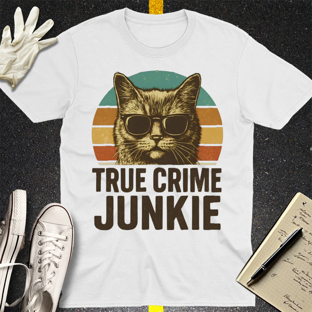 True Crime Junkie T-Shirt - White