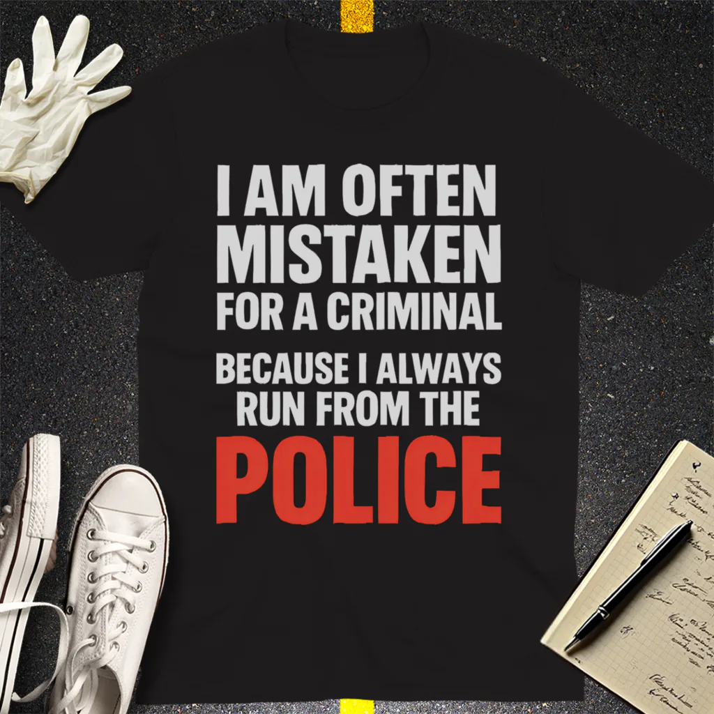Run from the Police T-Shirt - Black