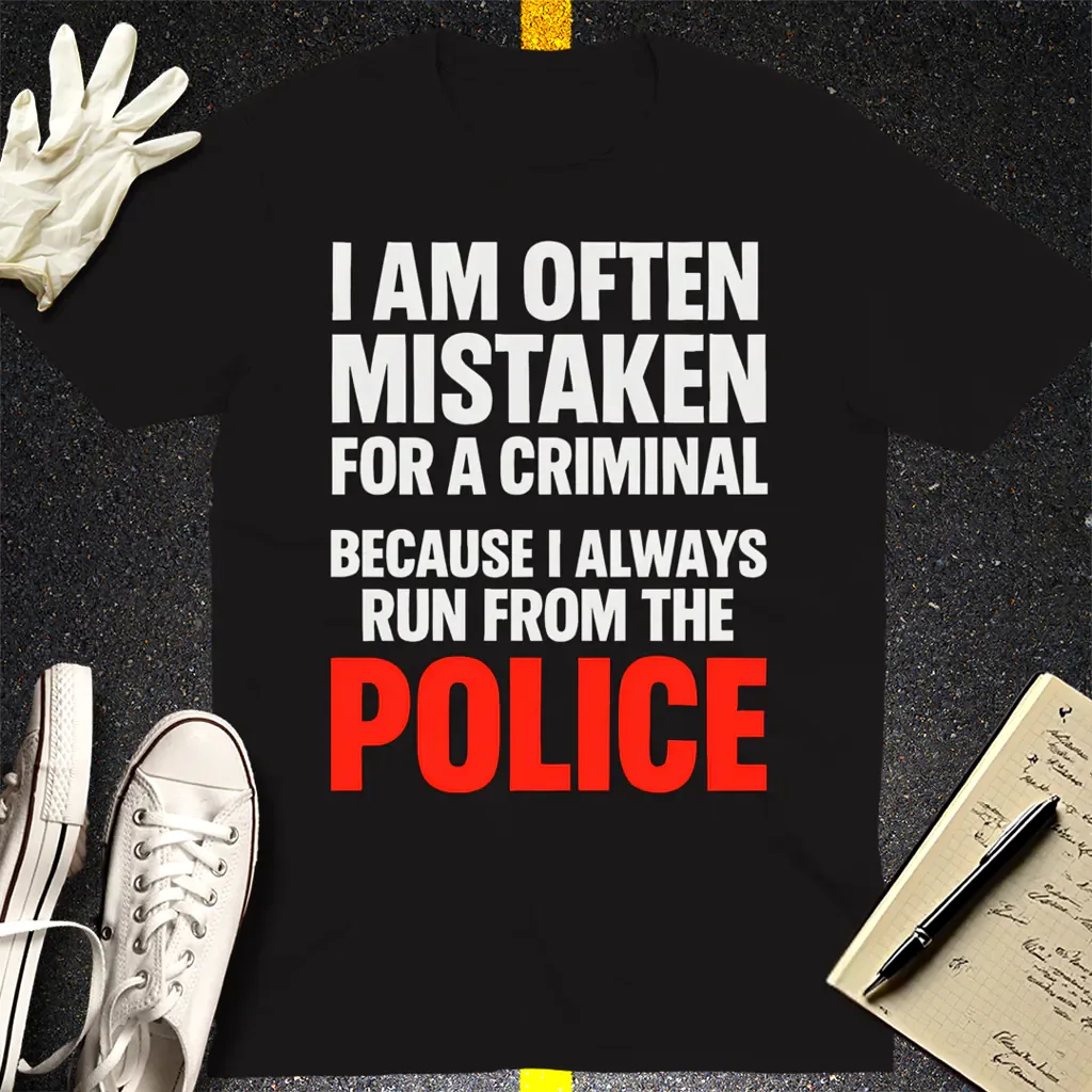 Run from the Police T-Shirt - Black