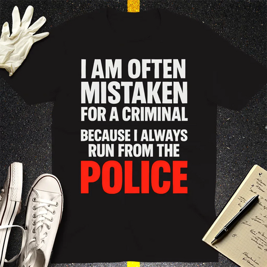 Run from the Police T-Shirt - Black